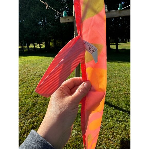 Kate Spade New York Pink Lemon Print Picnic Blanket Sheet With Striped Carrying - Picture 6 of 7